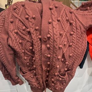 Wilfred Dusty Rose Bobble Cable-Knit Cardigan